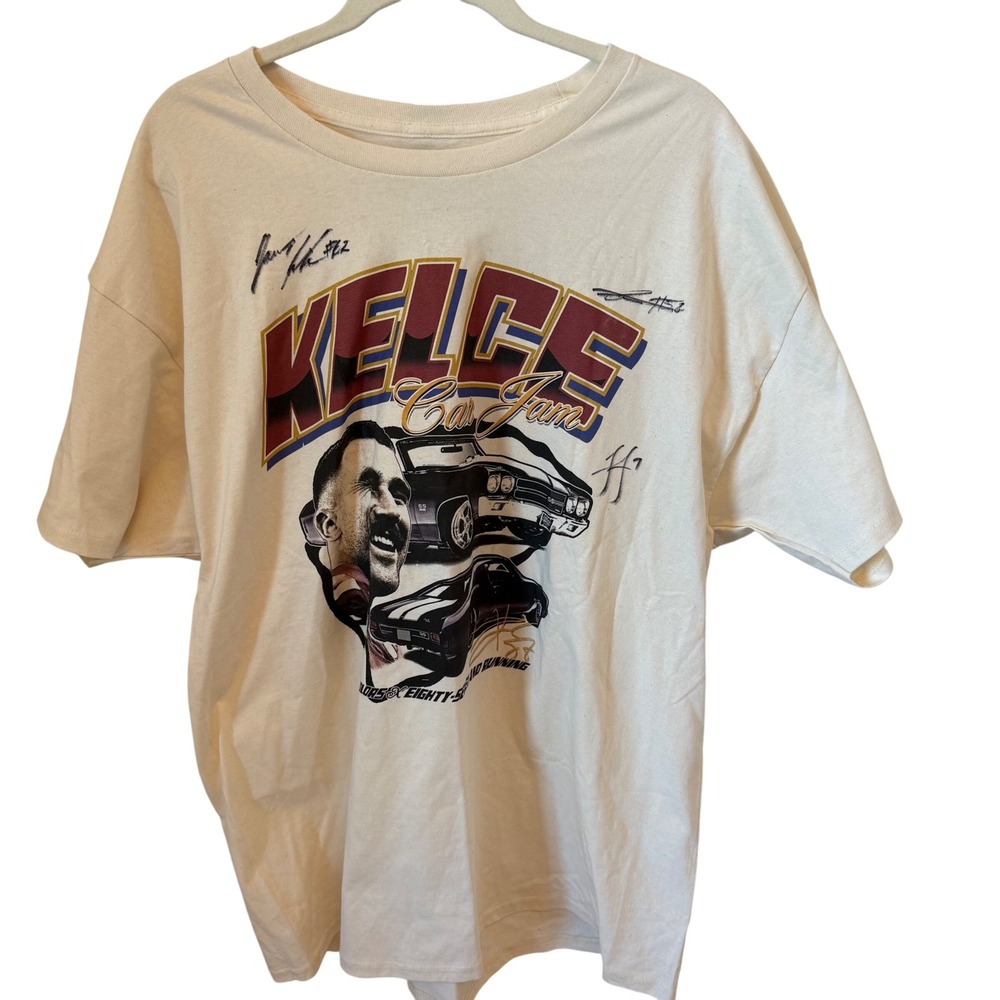 Tru Kolors Kelce Car Jam Tee XL Signed‎ Jason Kelce Butker Karlaftis